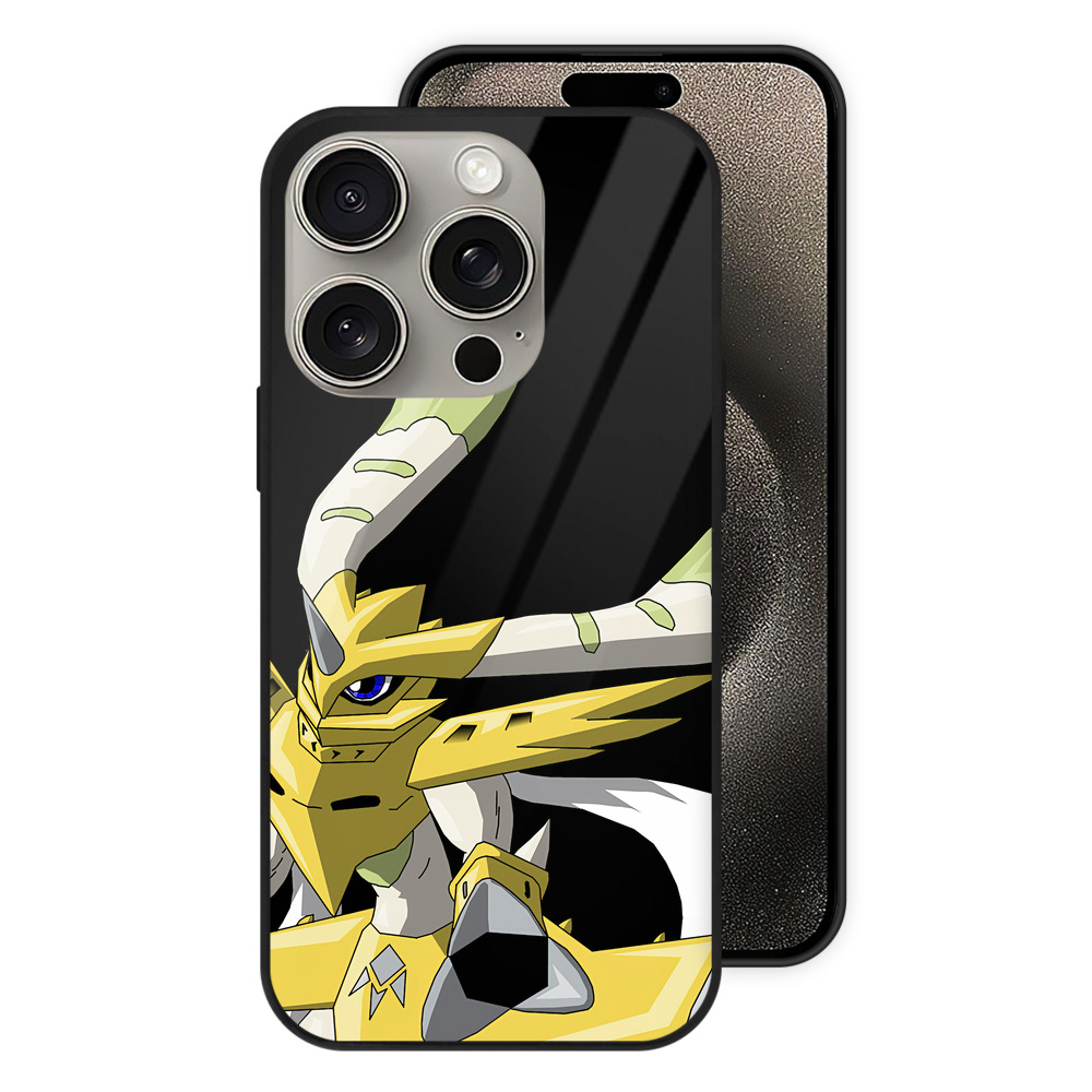 （画像用） Digimon デジタルモンスター/デジモン 【iPhone15Pro対応】スマホケース 耐衝撃＆黄変防止 背面ガラス