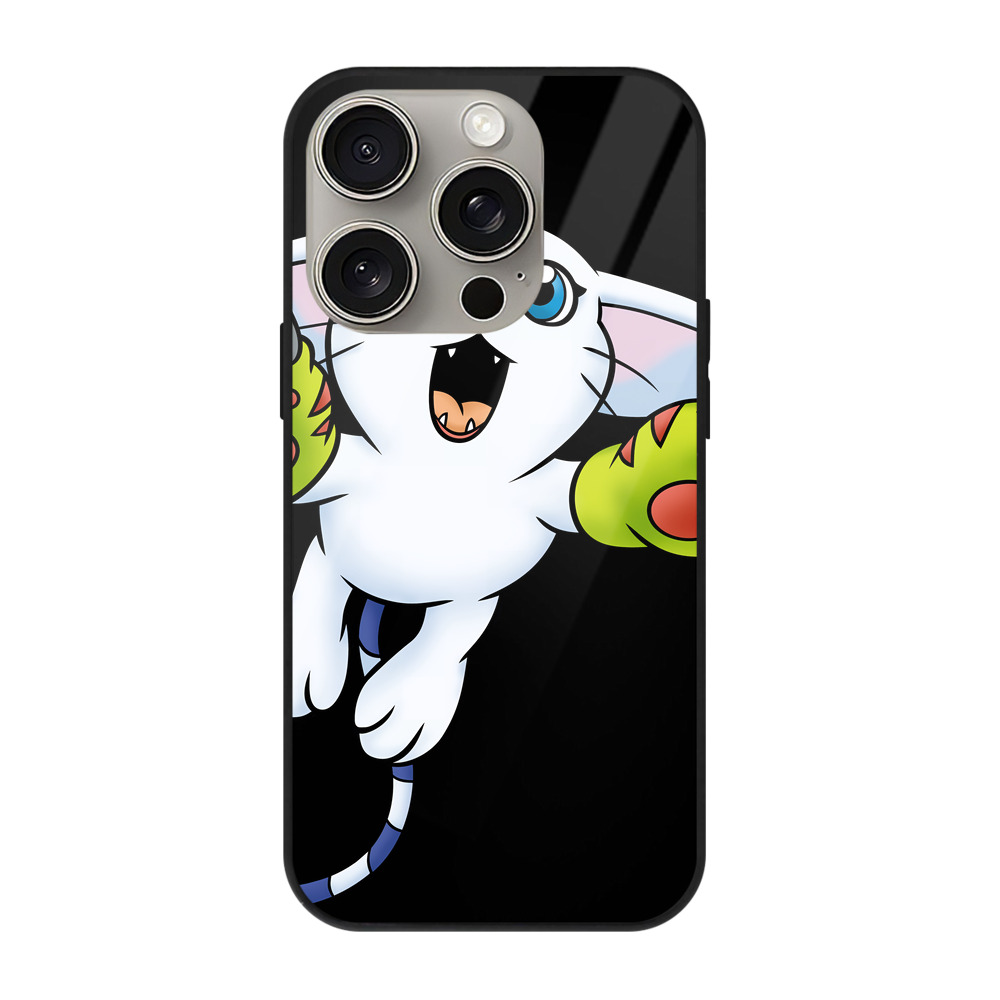 （画像用） Digimon デジタルモンスター/デジモン 【iPhone15Pro対応】スマホケース 耐衝撃＆黄変防止 背面ガラス