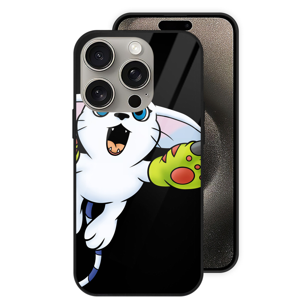 （画像用） Digimon デジタルモンスター/デジモン 【iPhone15Pro対応】スマホケース 耐衝撃＆黄変防止 背面ガラス