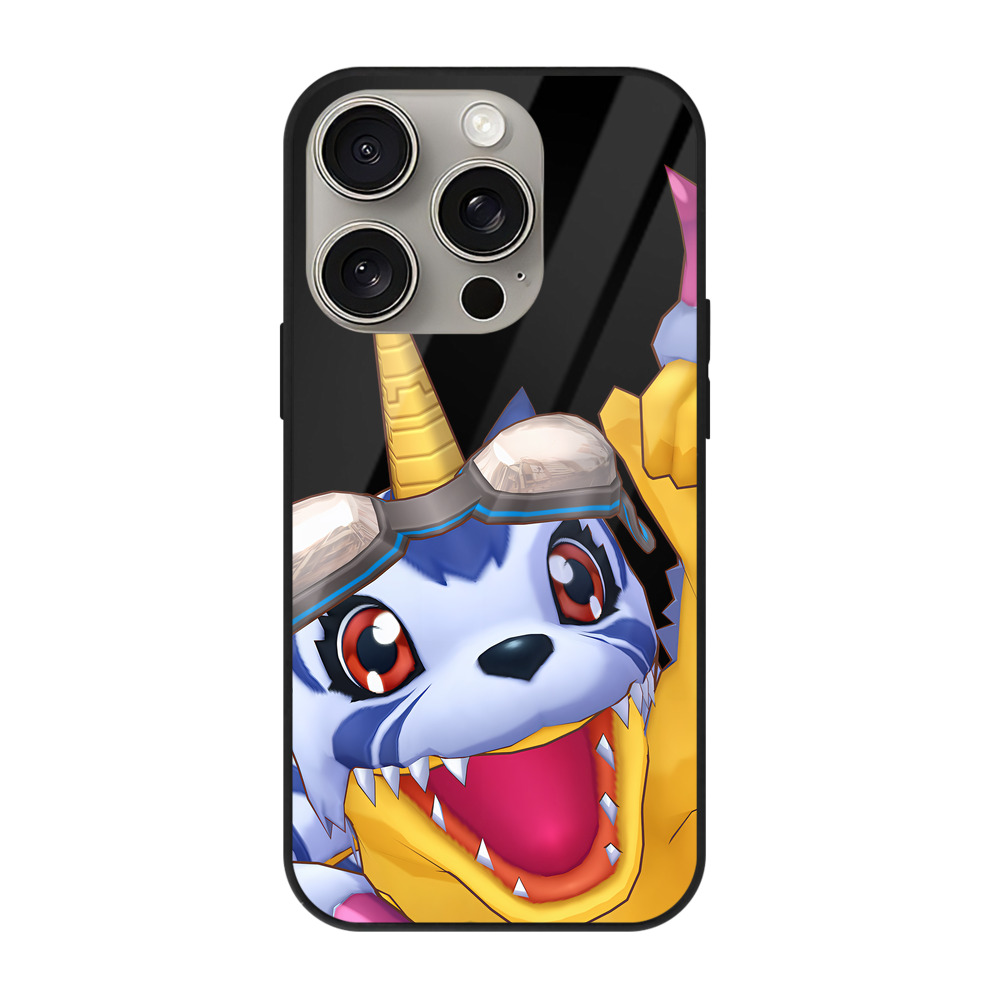 （画像用） Digimon デジタルモンスター/デジモン 【iPhone15Pro対応】スマホケース 耐衝撃＆黄変防止 背面ガラス