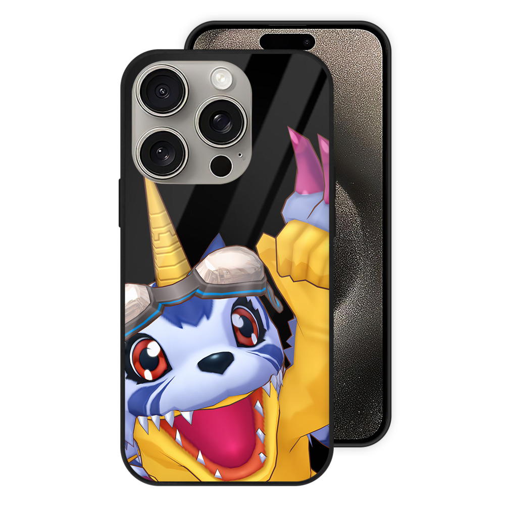 （画像用） Digimon デジタルモンスター/デジモン 【iPhone15Pro対応】スマホケース 耐衝撃＆黄変防止 背面ガラス
