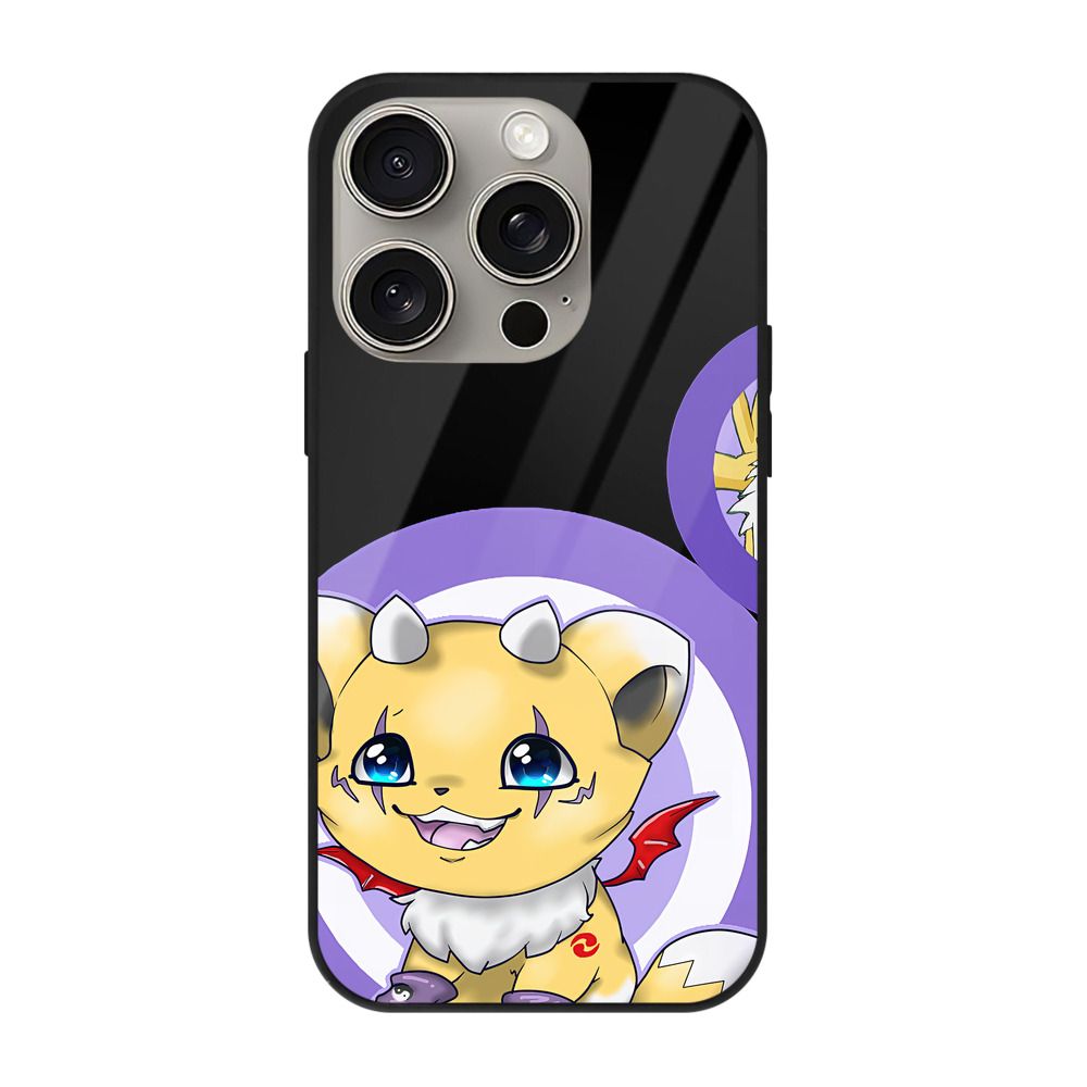 （画像用） Digimon デジタルモンスター/デジモン 【iPhone15Pro対応】スマホケース 耐衝撃＆黄変防止 背面ガラス