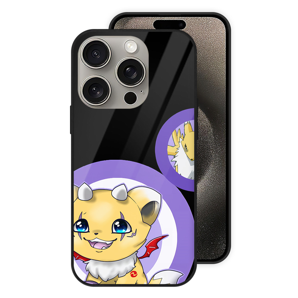 （画像用） Digimon デジタルモンスター/デジモン 【iPhone15Pro対応】スマホケース 耐衝撃＆黄変防止 背面ガラス