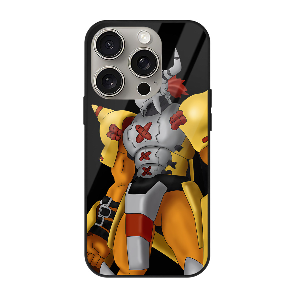 （画像用） Digimon デジタルモンスター/デジモン 【iPhone15Pro対応】スマホケース 耐衝撃＆黄変防止 背面ガラス