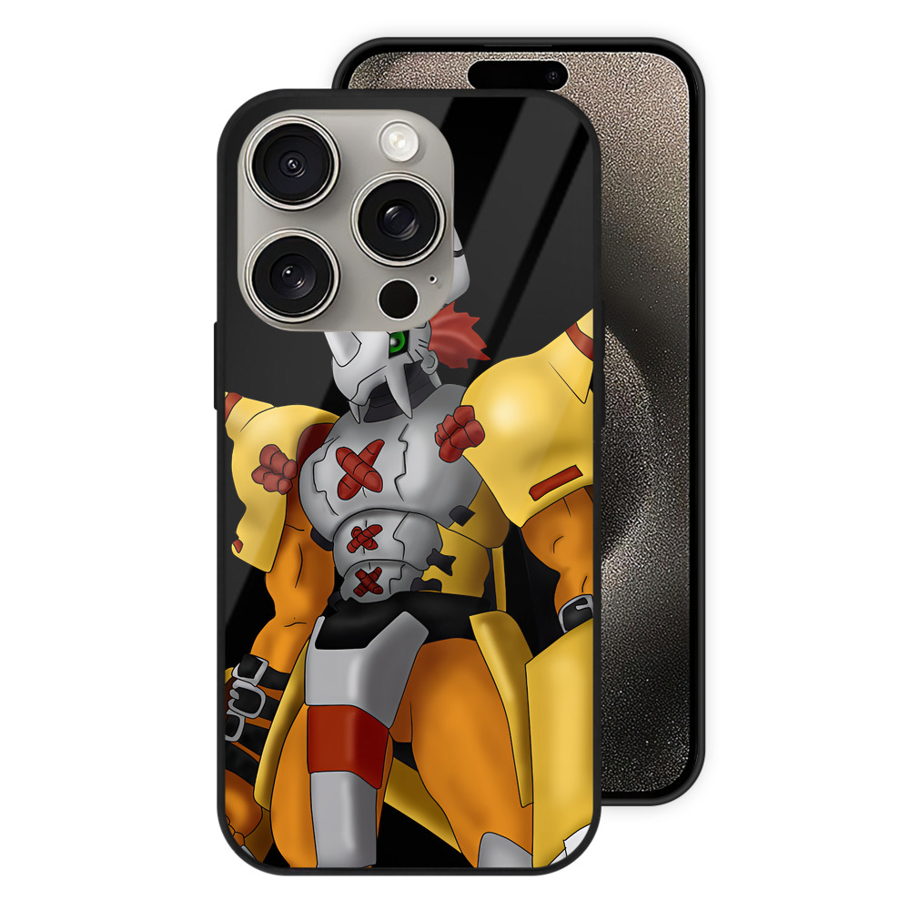 （画像用） Digimon デジタルモンスター/デジモン 【iPhone15Pro対応】スマホケース 耐衝撃＆黄変防止 背面ガラス