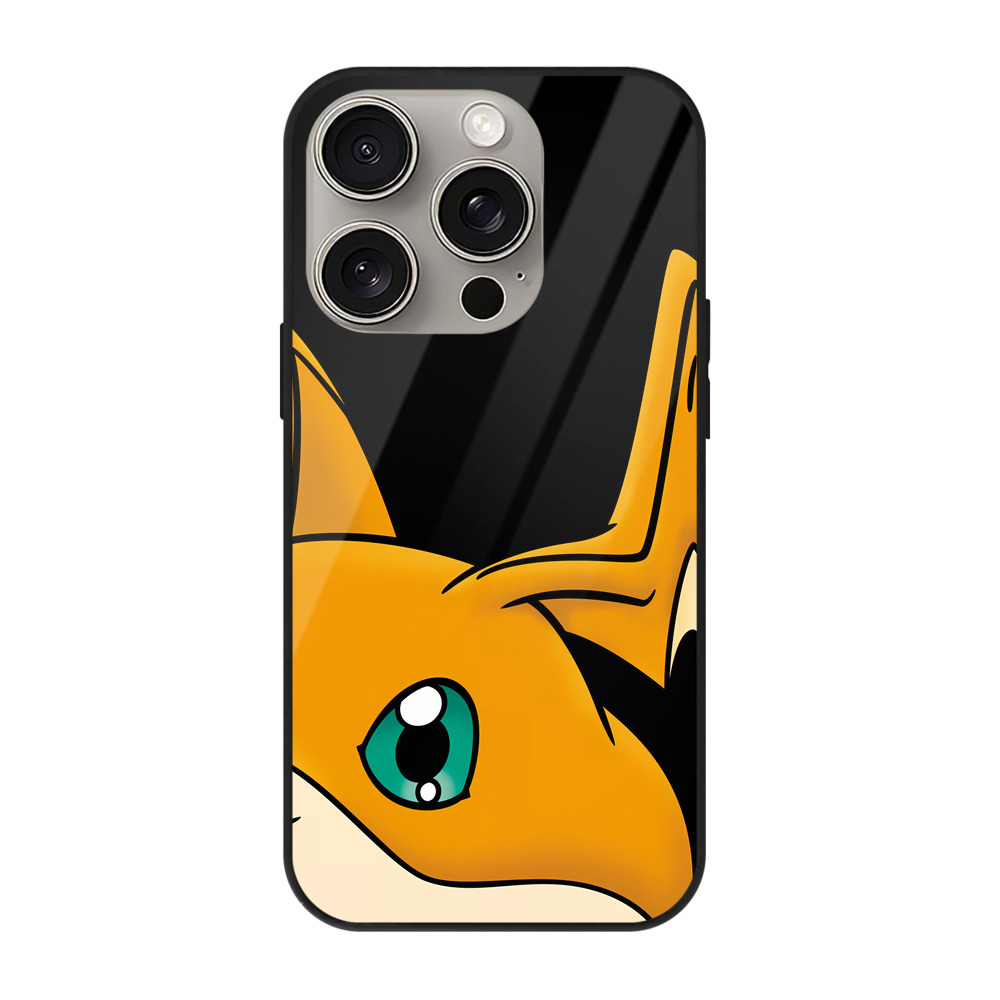 （画像用） Digimon デジタルモンスター/デジモン 【iPhone15Pro対応】スマホケース 耐衝撃＆黄変防止 背面ガラス