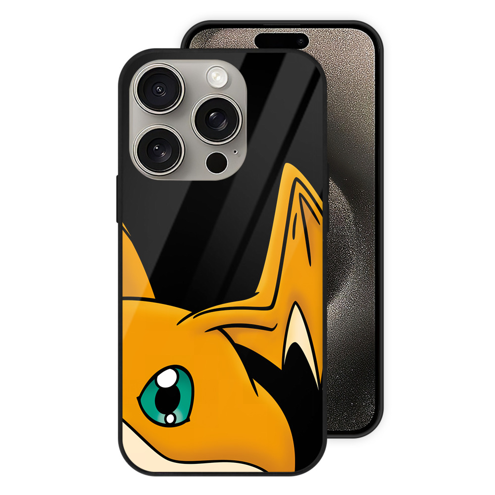 （画像用） Digimon デジタルモンスター/デジモン 【iPhone15Pro対応】スマホケース 耐衝撃＆黄変防止 背面ガラス