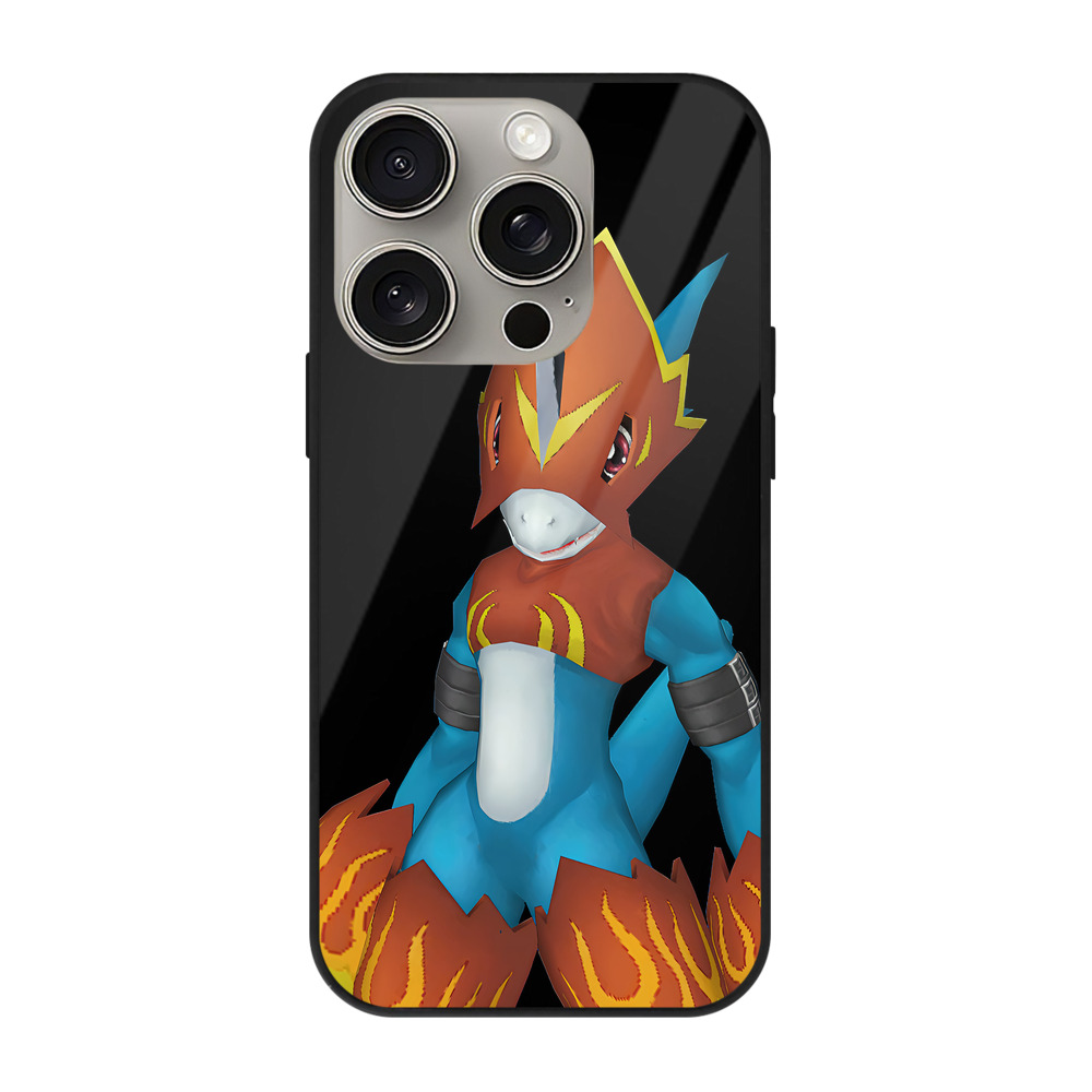 （画像用） Digimon デジタルモンスター/デジモン 【iPhone15Pro対応】スマホケース 耐衝撃＆黄変防止 背面ガラス