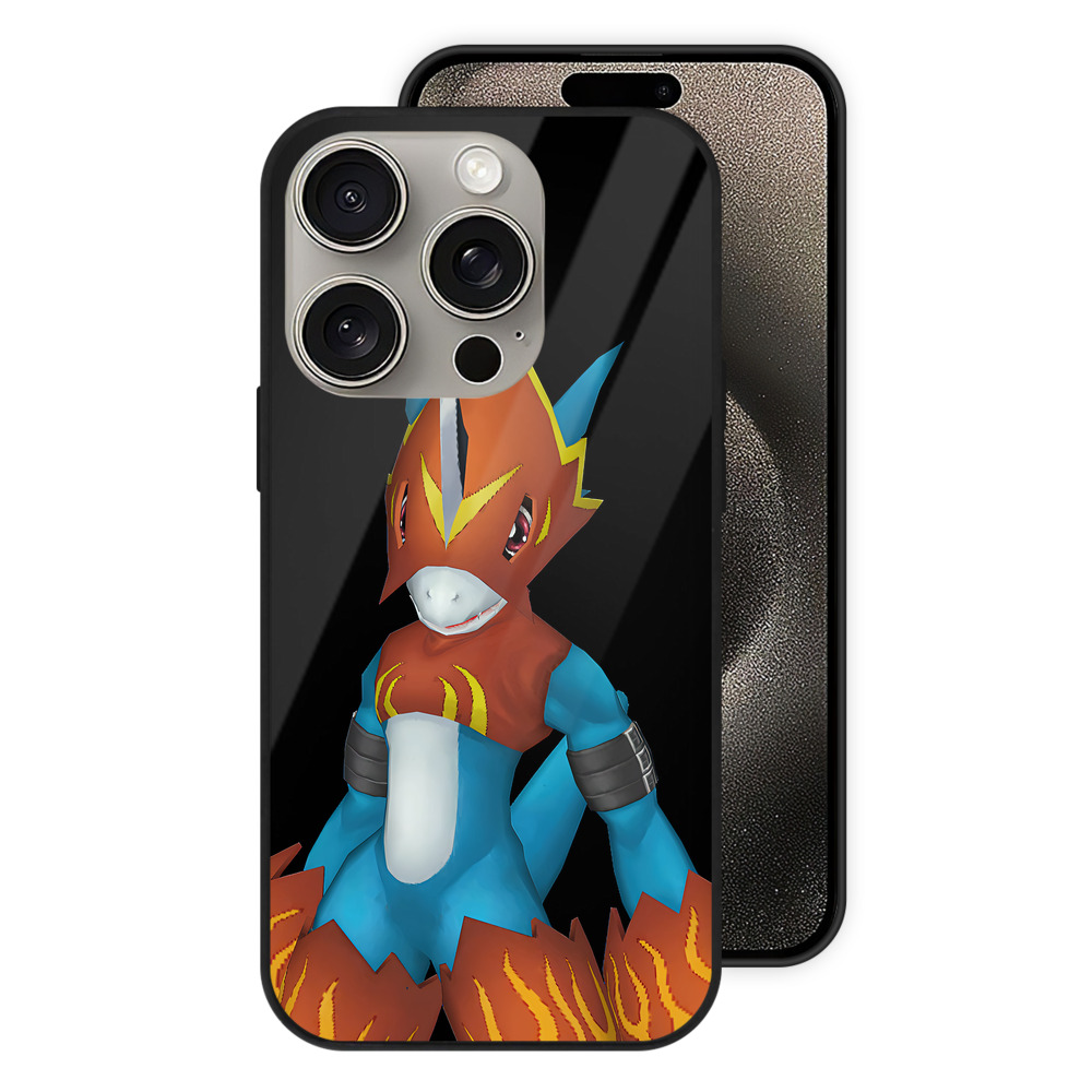 （画像用） Digimon デジタルモンスター/デジモン 【iPhone15Pro対応】スマホケース 耐衝撃＆黄変防止 背面ガラス