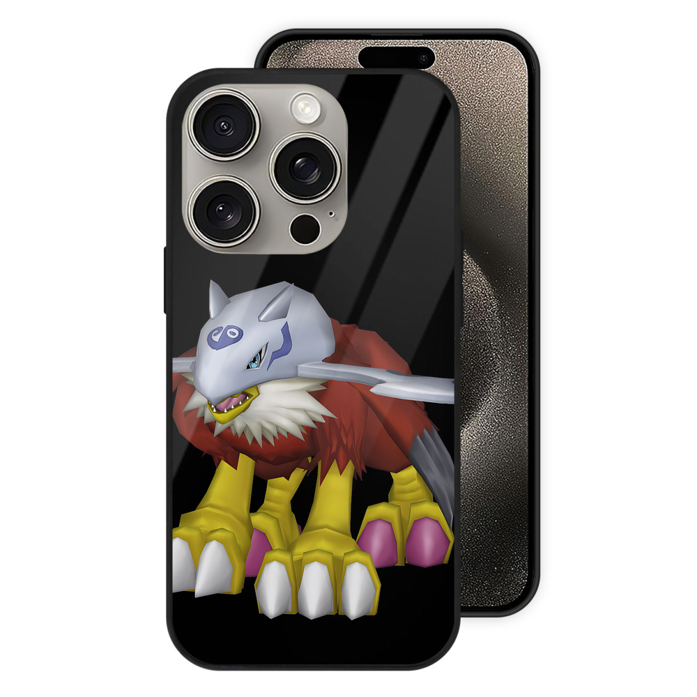 （画像用） Digimon デジタルモンスター/デジモン 【iPhone15Pro対応】スマホケース 耐衝撃＆黄変防止 背面ガラス