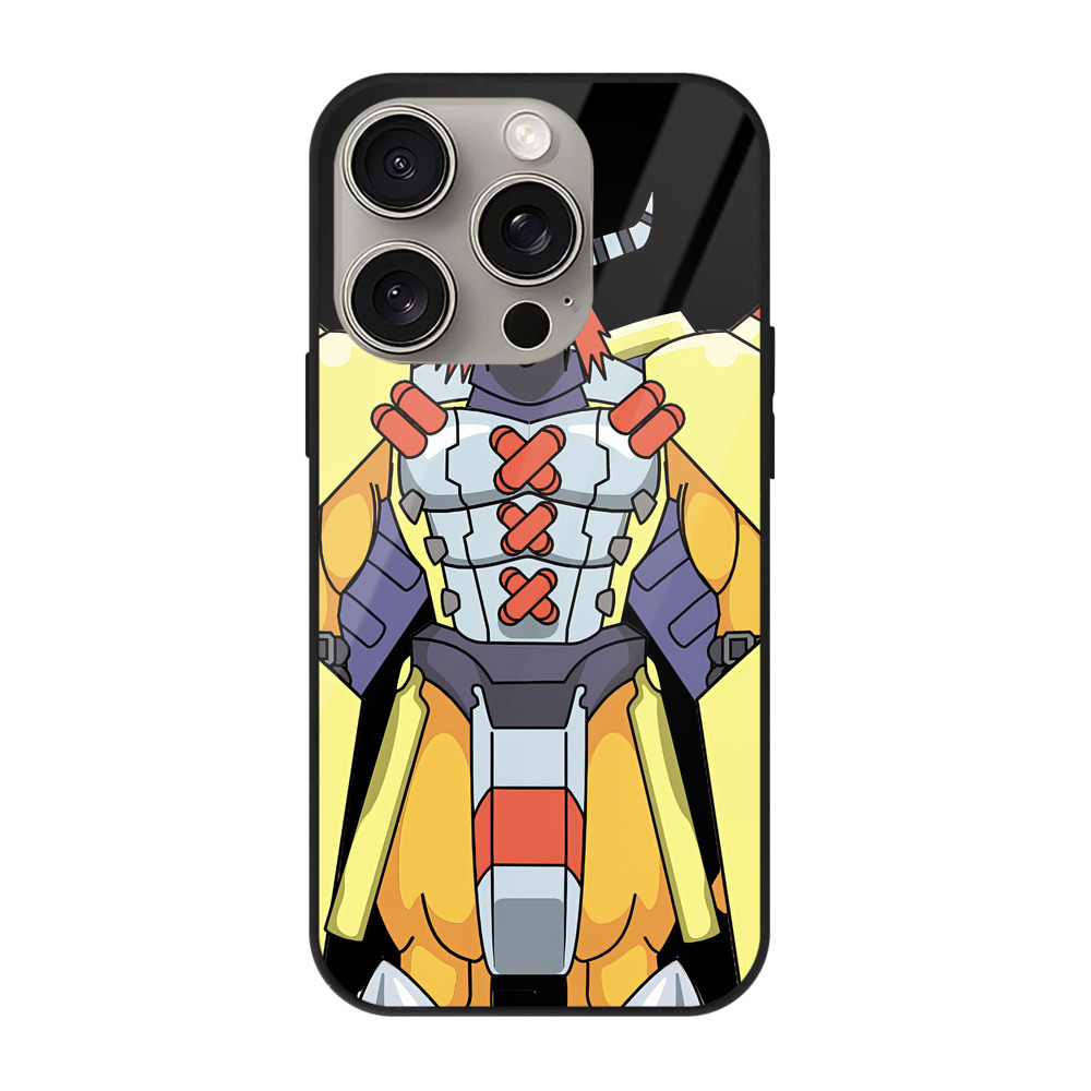 （画像用） Digimon デジタルモンスター/デジモン 【iPhone15Pro対応】スマホケース 耐衝撃＆黄変防止 背面ガラス