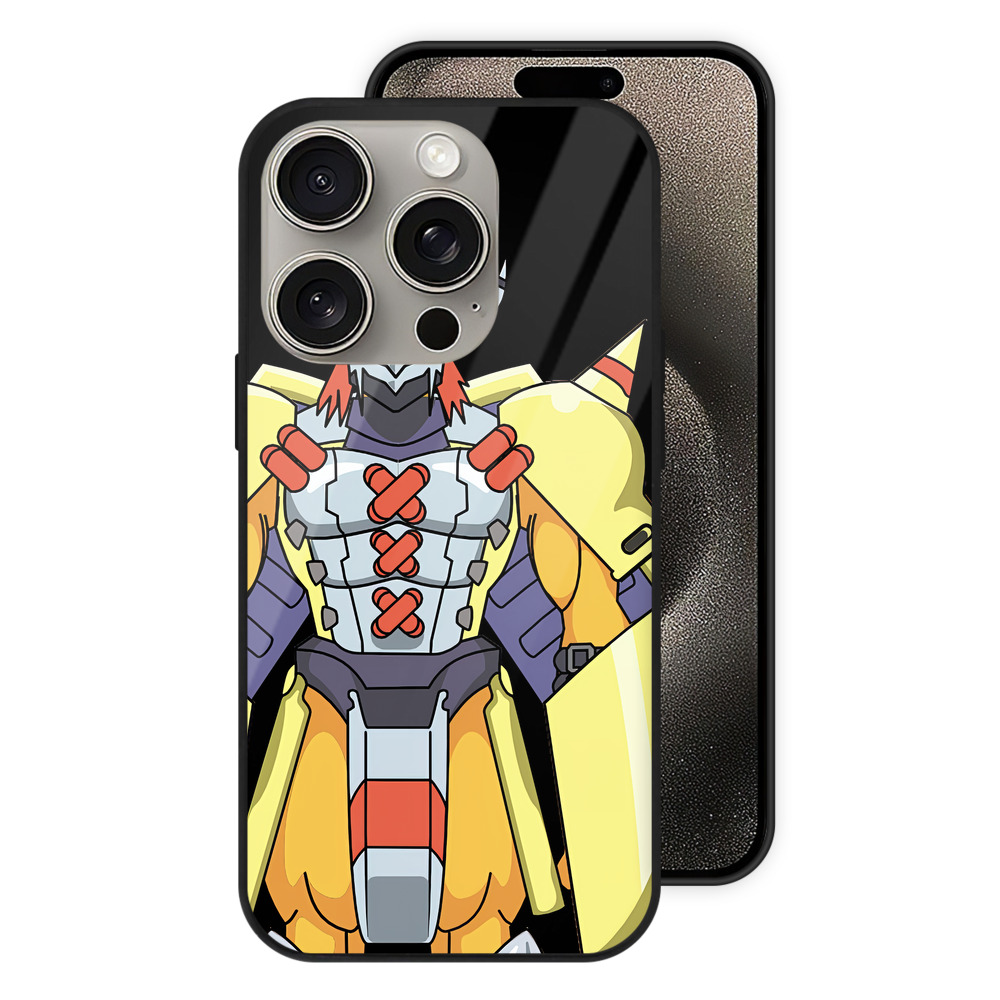 （画像用） Digimon デジタルモンスター/デジモン 【iPhone15Pro対応】スマホケース 耐衝撃＆黄変防止 背面ガラス