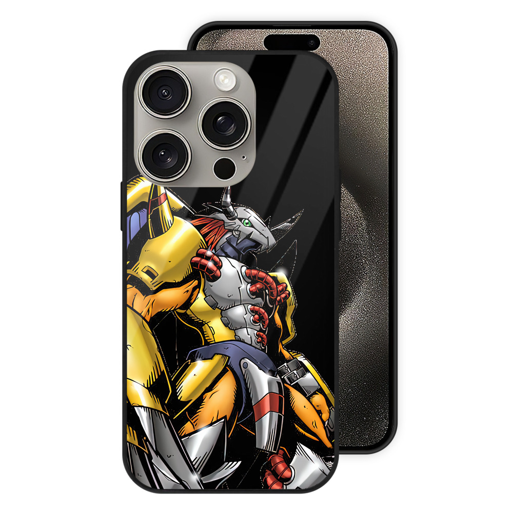 （画像用） Digimon デジタルモンスター/デジモン 【iPhone15Pro対応】スマホケース 耐衝撃＆黄変防止 背面ガラス