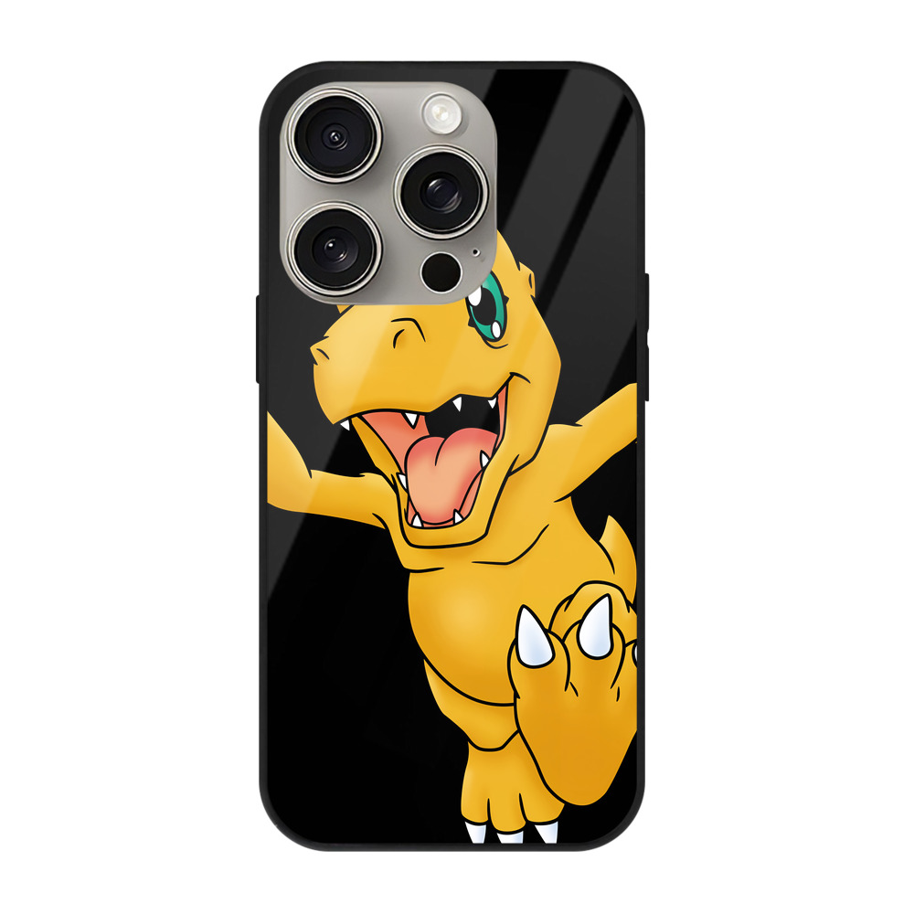 （画像用） Digimon デジタルモンスター/デジモン 【iPhone15Pro対応】スマホケース 耐衝撃＆黄変防止 背面ガラス