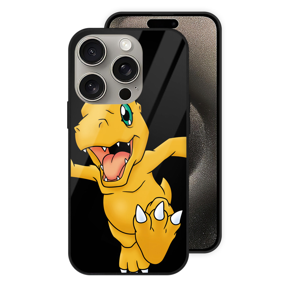 （画像用） Digimon デジタルモンスター/デジモン 【iPhone15Pro対応】スマホケース 耐衝撃＆黄変防止 背面ガラス