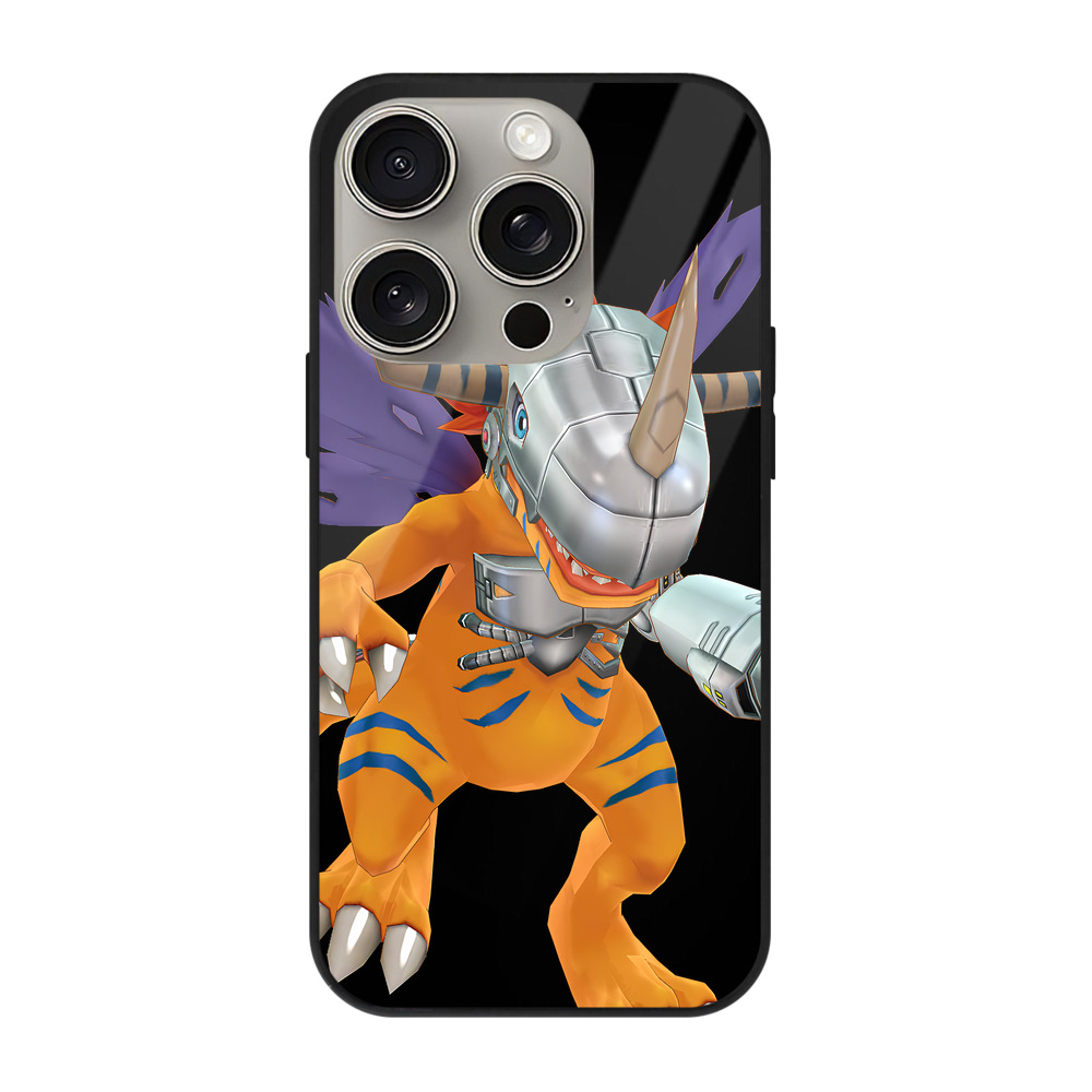 （画像用） Digimon デジタルモンスター/デジモン 【iPhone15Pro対応】スマホケース 耐衝撃＆黄変防止 背面ガラス