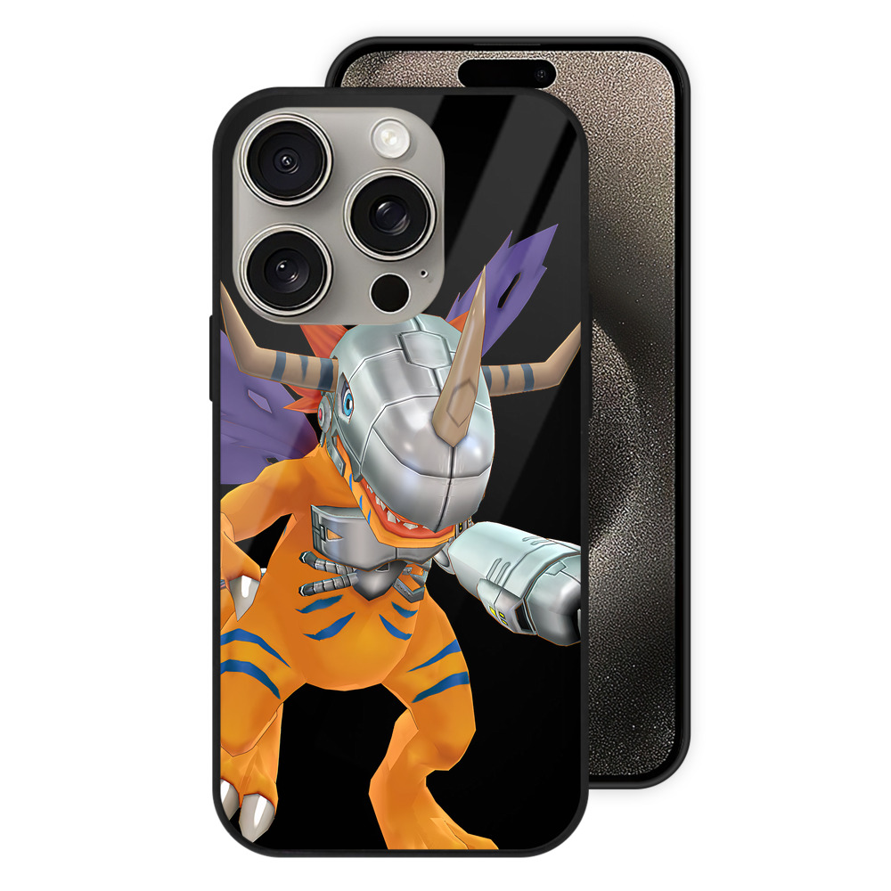 （画像用） Digimon デジタルモンスター/デジモン 【iPhone15Pro対応】スマホケース 耐衝撃＆黄変防止 背面ガラス