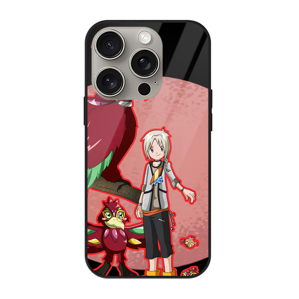 （画像用） Digimon デジタルモンスター/デジモン 【iPhone15Pro対応】スマホケース 耐衝撃＆黄変防止 背面ガラス