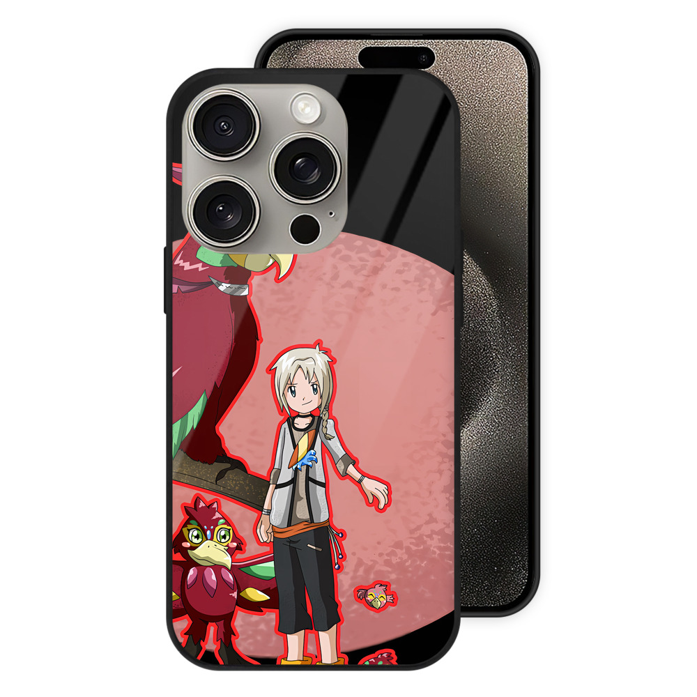 （画像用） Digimon デジタルモンスター/デジモン 【iPhone15Pro対応】スマホケース 耐衝撃＆黄変防止 背面ガラス