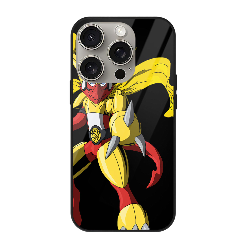 （画像用） Digimon デジタルモンスター/デジモン 【iPhone15Pro対応】スマホケース 耐衝撃＆黄変防止 背面ガラス