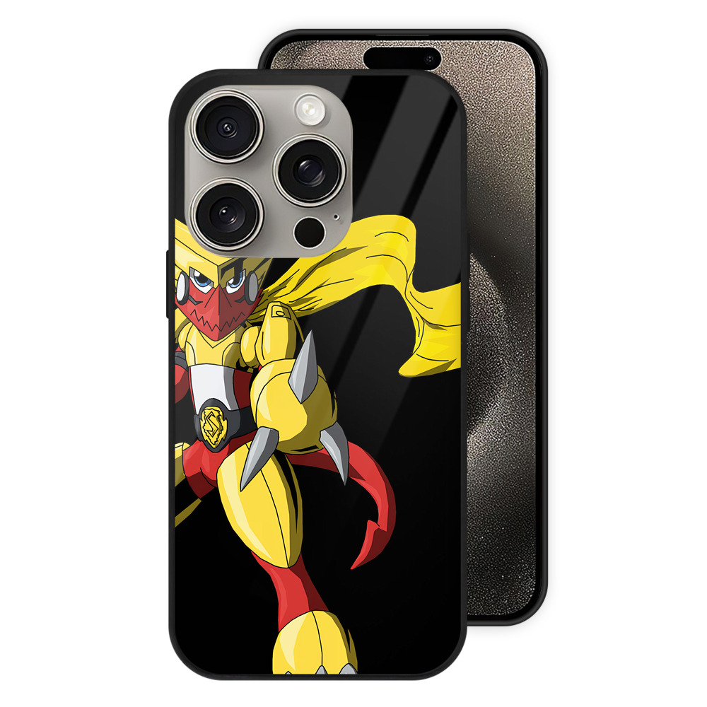 （画像用） Digimon デジタルモンスター/デジモン 【iPhone15Pro対応】スマホケース 耐衝撃＆黄変防止 背面ガラス
