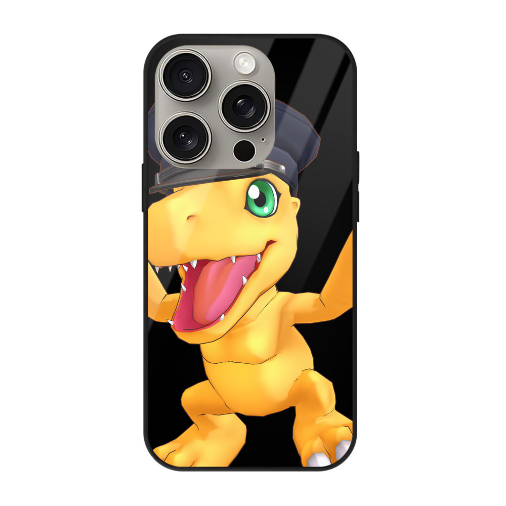 （画像用） Digimon デジタルモンスター/デジモン 【iPhone15Pro対応】スマホケース 耐衝撃＆黄変防止 背面ガラス