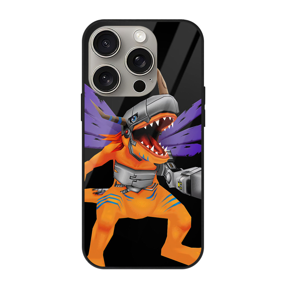 （画像用） Digimon デジタルモンスター/デジモン 【iPhone15Pro対応】スマホケース 耐衝撃＆黄変防止 背面ガラス