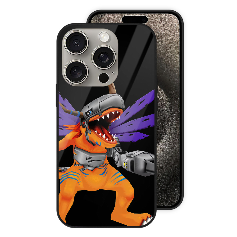 （画像用） Digimon デジタルモンスター/デジモン 【iPhone15Pro対応】スマホケース 耐衝撃＆黄変防止 背面ガラス