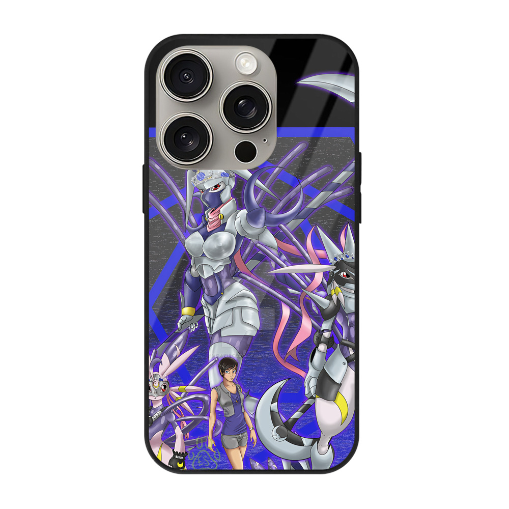 （画像用） Digimon デジタルモンスター/デジモン 【iPhone15Pro対応】スマホケース 耐衝撃＆黄変防止 背面ガラス