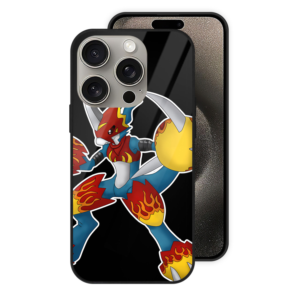 （画像用） Digimon デジタルモンスター/デジモン 【iPhone15Pro対応】スマホケース 耐衝撃＆黄変防止 背面ガラス