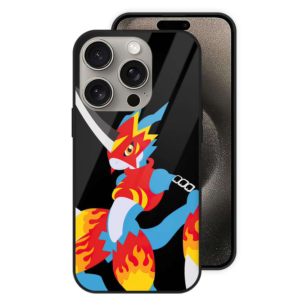 （画像用） Digimon デジタルモンスター/デジモン 【iPhone15Pro対応】スマホケース 耐衝撃＆黄変防止 背面ガラス