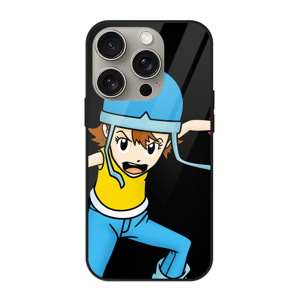 （画像用） Digimon デジタルモンスター/デジモン 【iPhone15Pro対応】スマホケース 耐衝撃＆黄変防止 背面ガラス