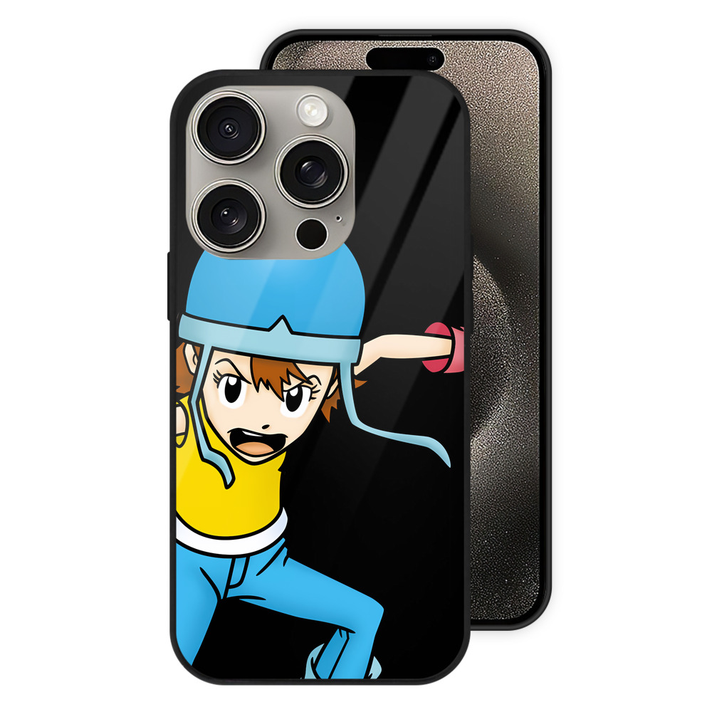 （画像用） Digimon デジタルモンスター/デジモン 【iPhone15Pro対応】スマホケース 耐衝撃＆黄変防止 背面ガラス