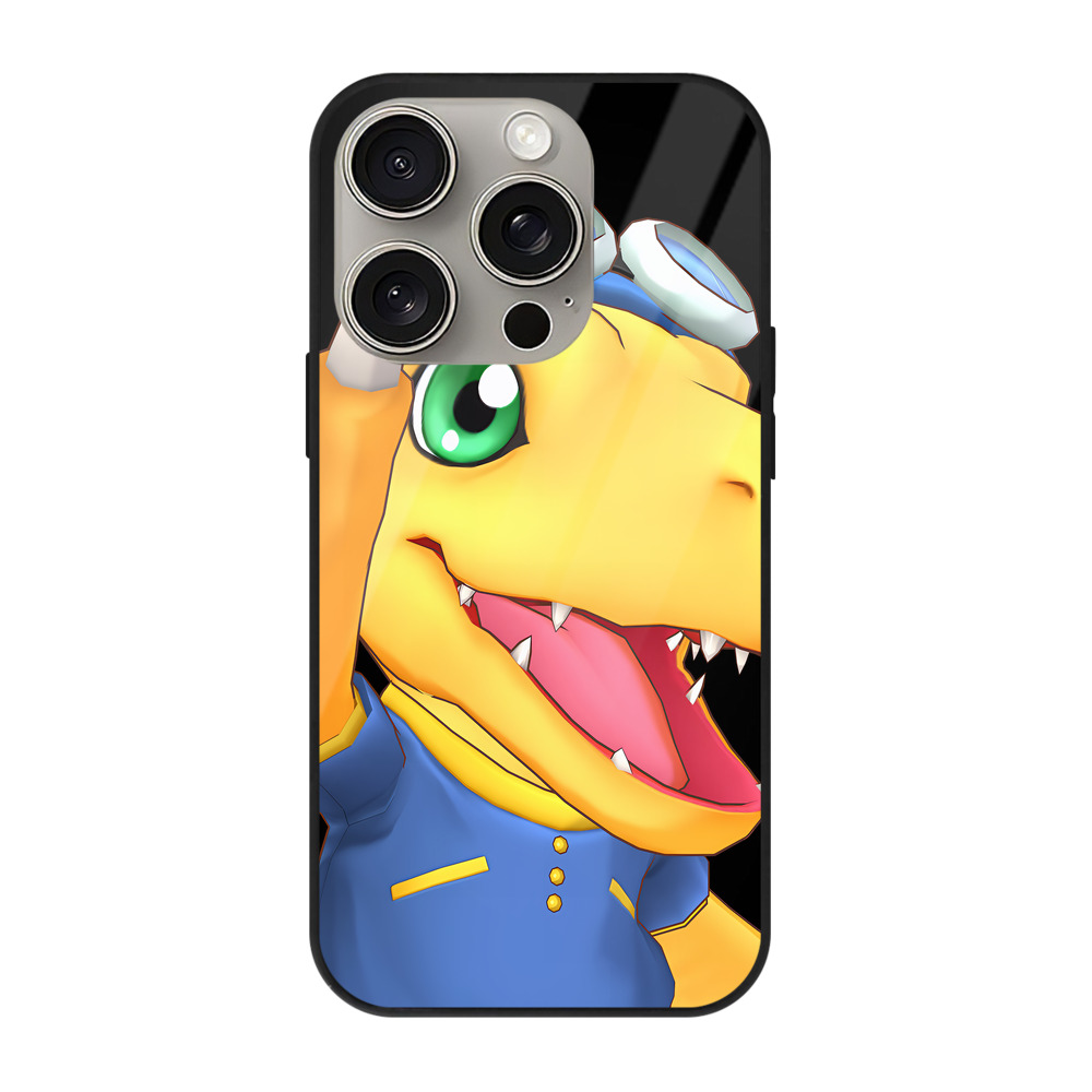 （画像用） Digimon デジタルモンスター/デジモン 【iPhone15Pro対応】スマホケース 耐衝撃＆黄変防止 背面ガラス