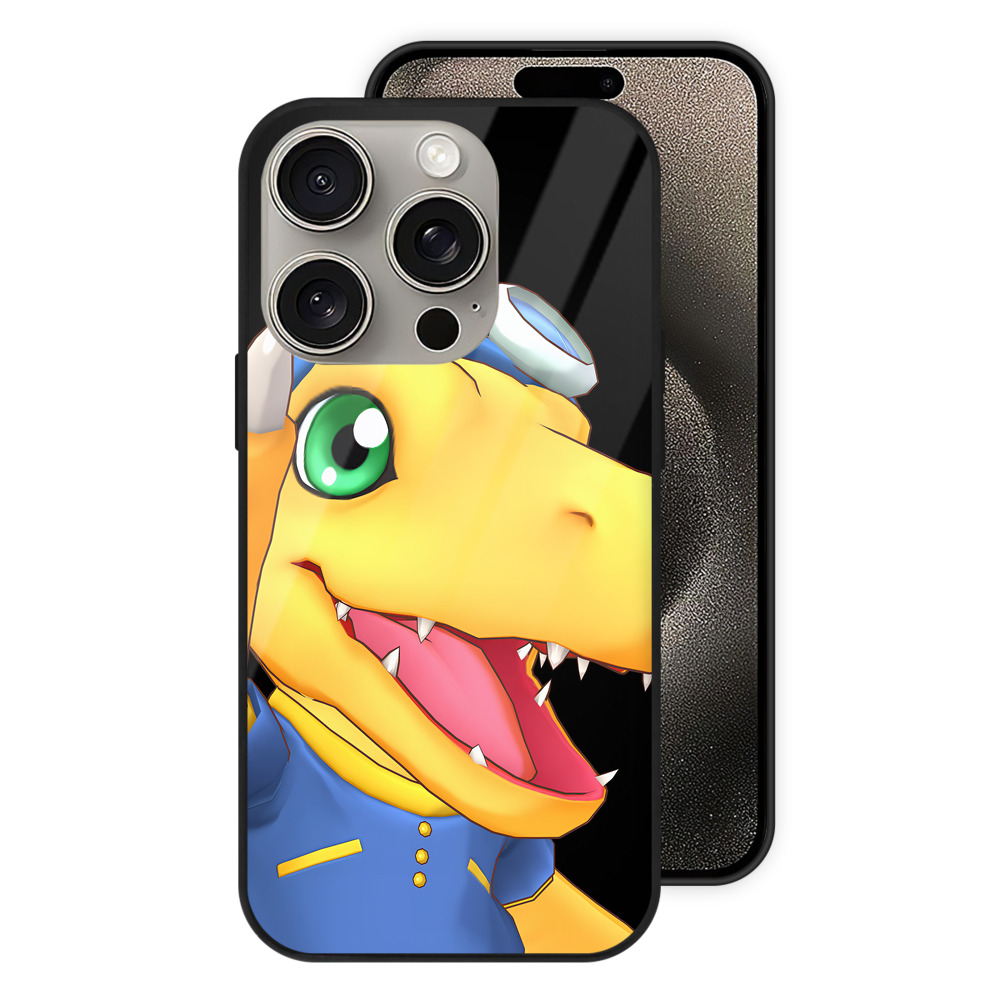 （画像用） Digimon デジタルモンスター/デジモン 【iPhone15Pro対応】スマホケース 耐衝撃＆黄変防止 背面ガラス