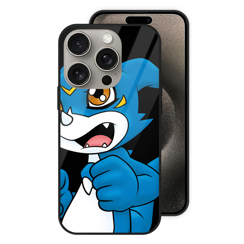 （画像用） Digimon デジタルモンスター/デジモン 【iPhone15Pro対応】スマホケース 耐衝撃＆黄変防止 背面ガラス