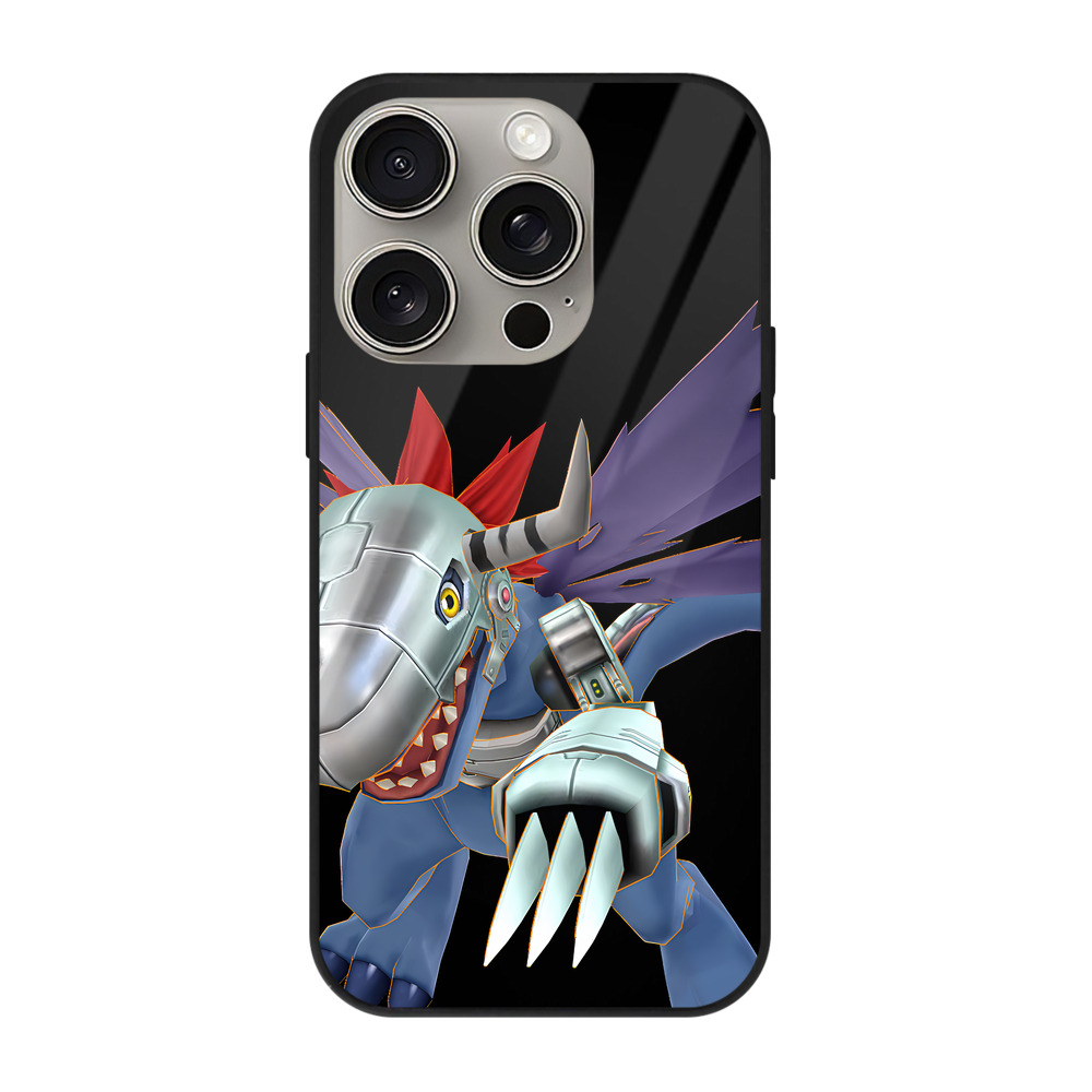 （画像用） Digimon デジタルモンスター/デジモン 【iPhone15Pro対応】スマホケース 耐衝撃＆黄変防止 背面ガラス