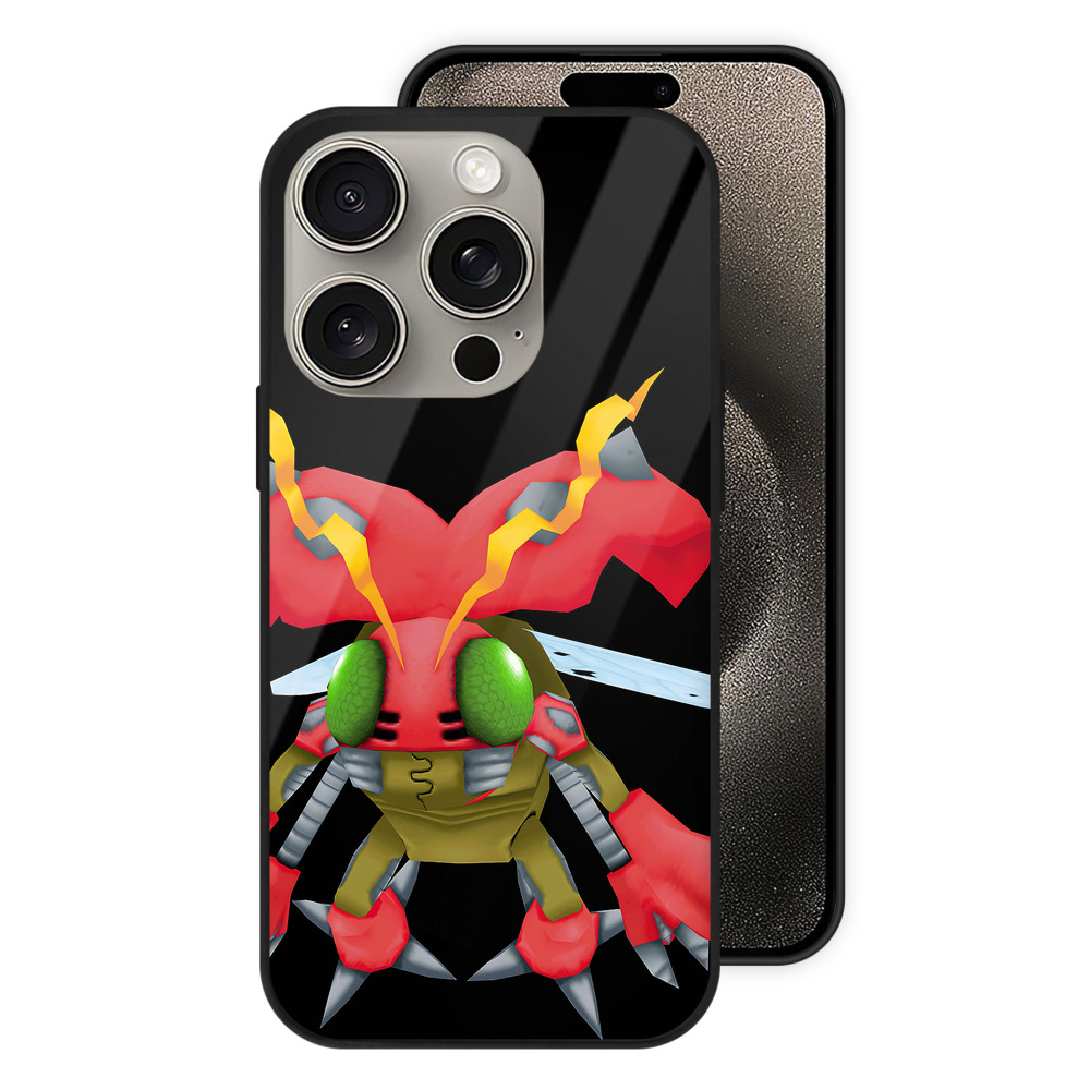 （画像用） Digimon デジタルモンスター/デジモン 【iPhone15Pro対応】スマホケース 耐衝撃＆黄変防止 背面ガラス