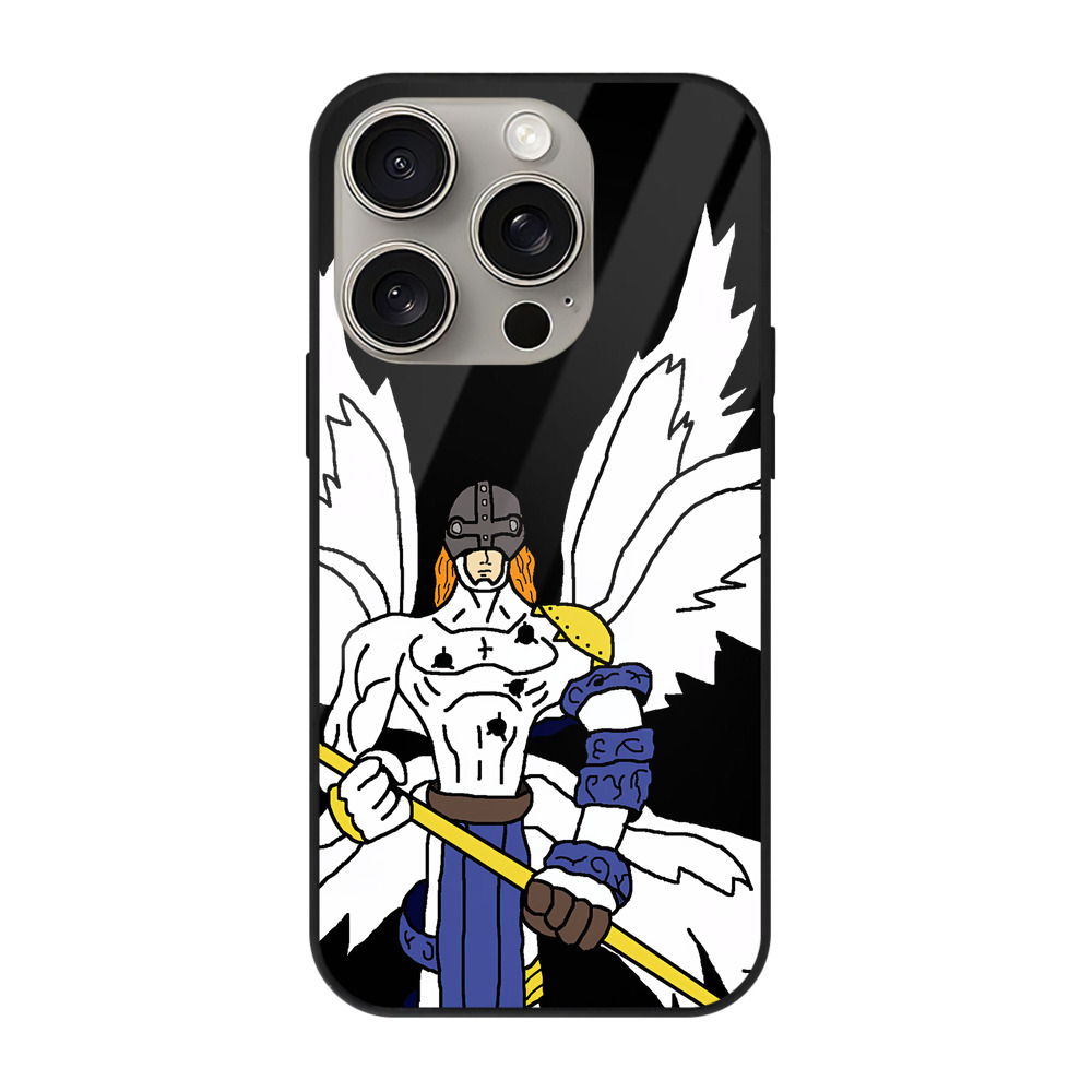 （画像用） Digimon デジタルモンスター/デジモン 【iPhone15Pro対応】スマホケース 耐衝撃＆黄変防止 背面ガラス
