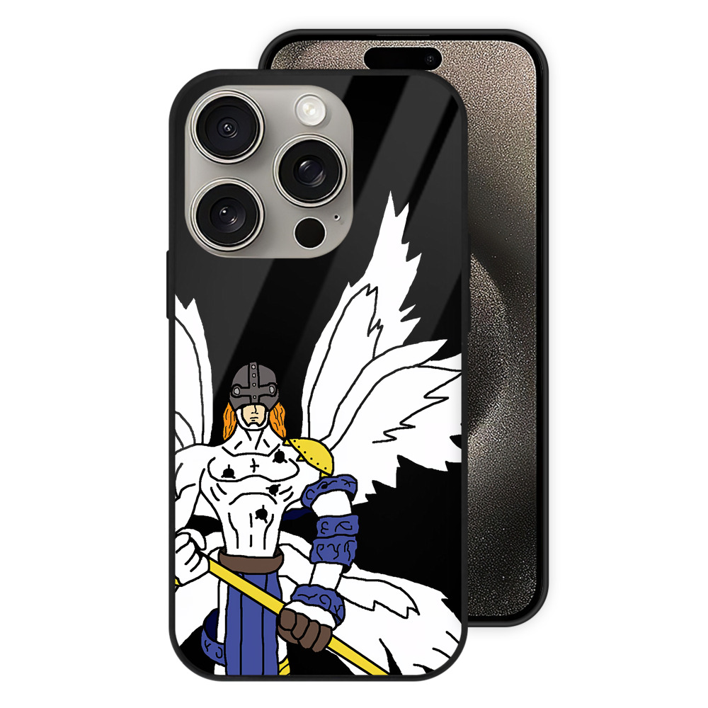 （画像用） Digimon デジタルモンスター/デジモン 【iPhone15Pro対応】スマホケース 耐衝撃＆黄変防止 背面ガラス