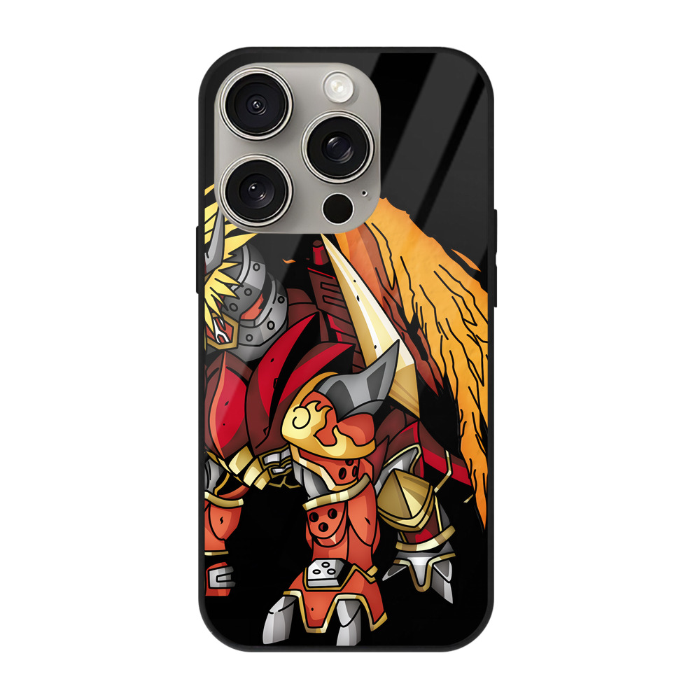 （画像用） Digimon デジタルモンスター/デジモン 【iPhone15Pro対応】スマホケース 耐衝撃＆黄変防止 背面ガラス