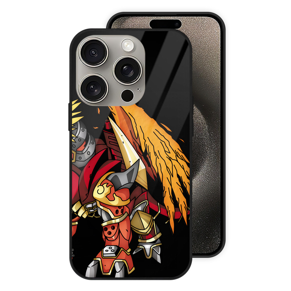 （画像用） Digimon デジタルモンスター/デジモン 【iPhone15Pro対応】スマホケース 耐衝撃＆黄変防止 背面ガラス