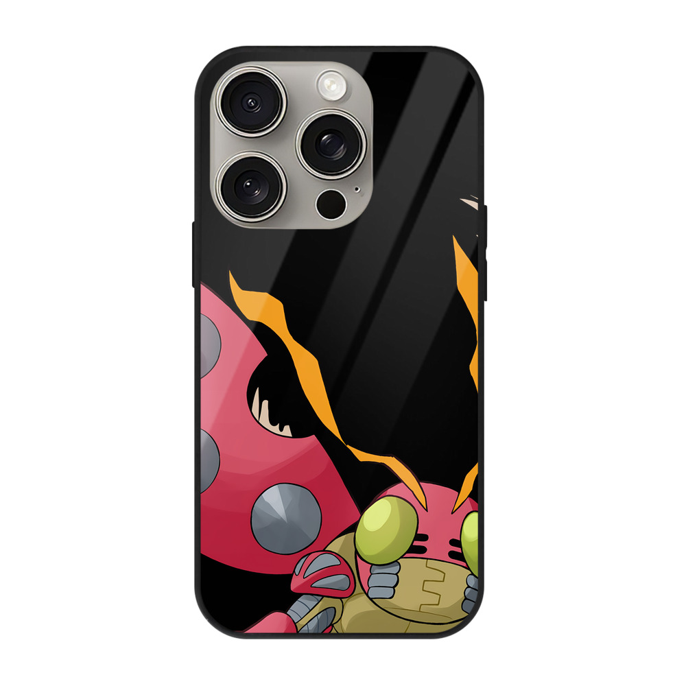 （画像用） Digimon デジタルモンスター/デジモン 【iPhone15Pro対応】スマホケース 耐衝撃＆黄変防止 背面ガラス