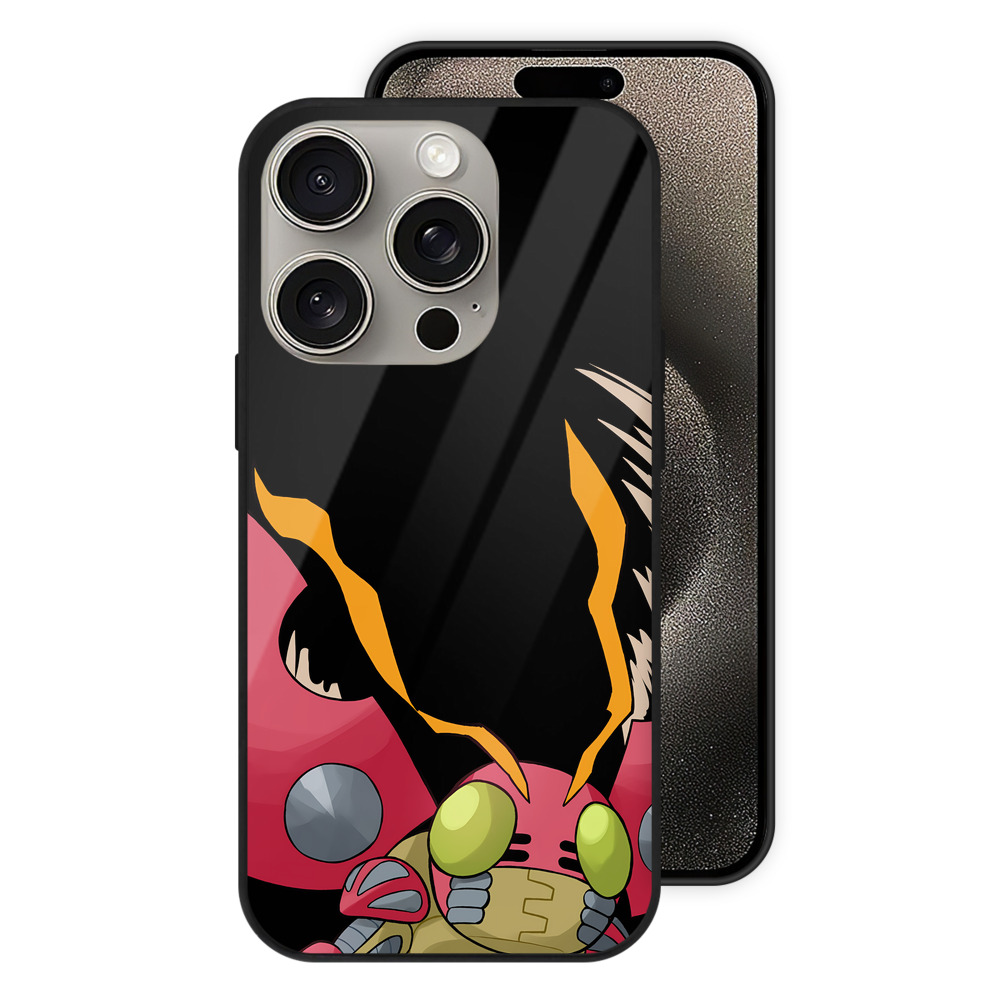 （画像用） Digimon デジタルモンスター/デジモン 【iPhone15Pro対応】スマホケース 耐衝撃＆黄変防止 背面ガラス