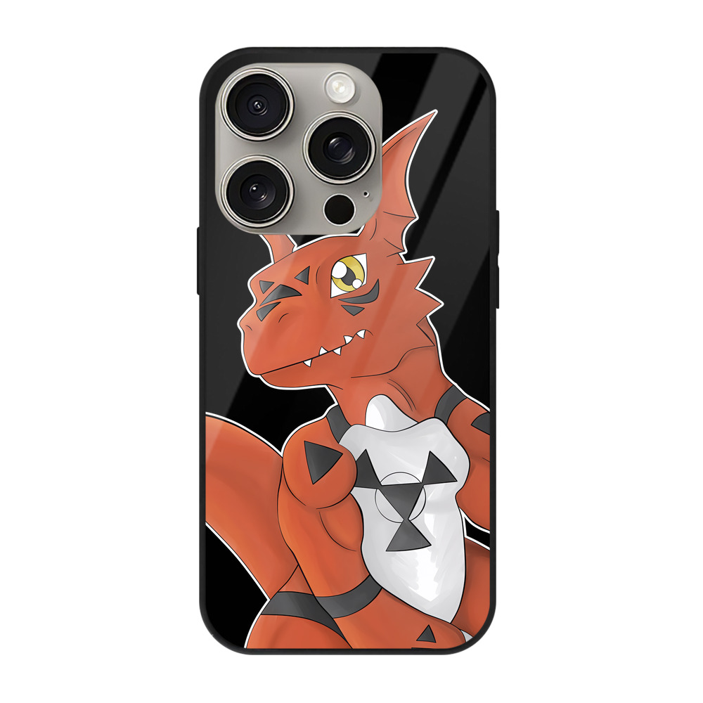 （画像用） Digimon デジタルモンスター/デジモン 【iPhone15Pro対応】スマホケース 耐衝撃＆黄変防止 背面ガラス