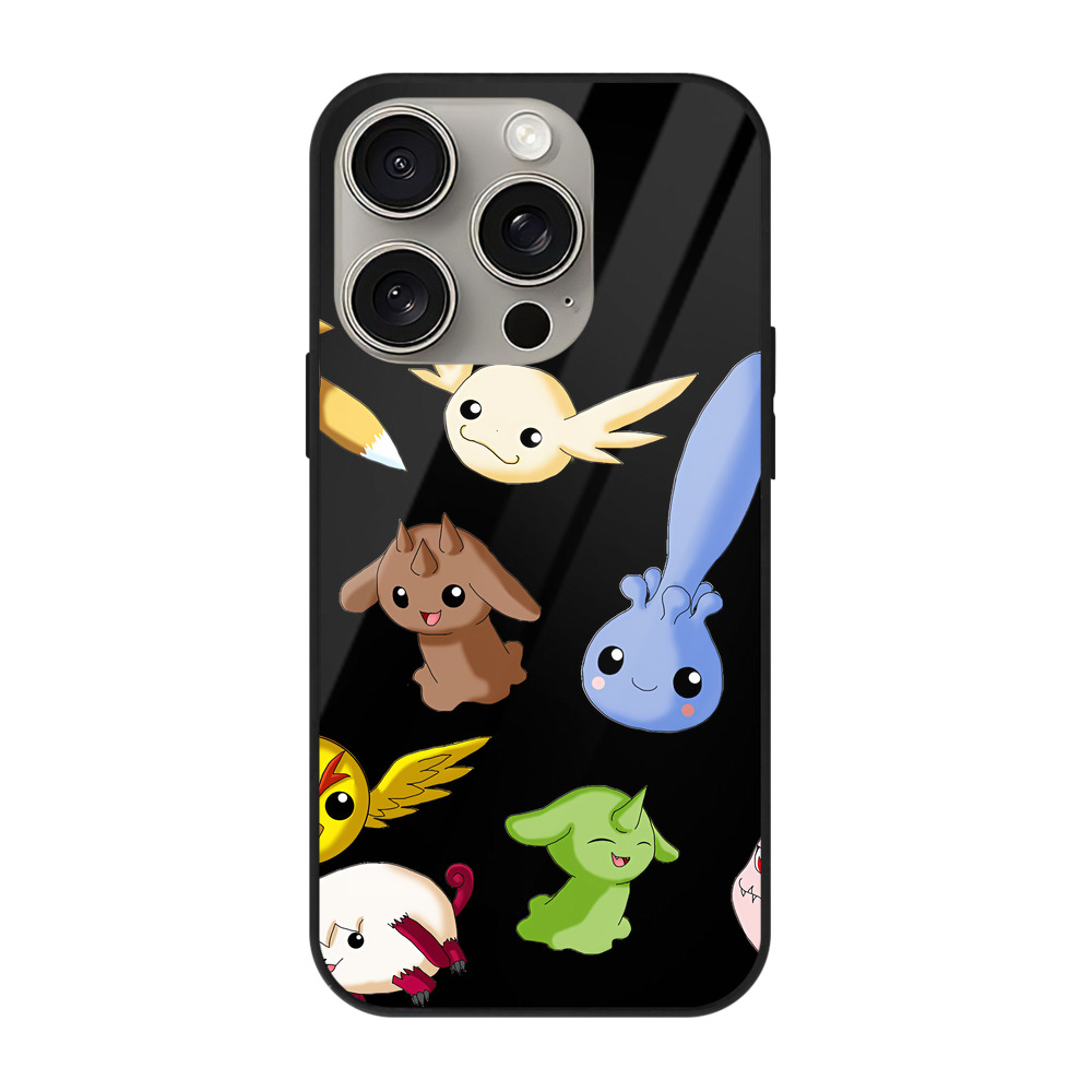 （画像用） Digimon デジタルモンスター/デジモン 【iPhone15Pro対応】スマホケース 耐衝撃＆黄変防止 背面ガラス
