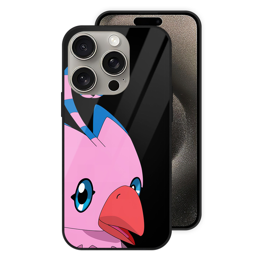 （画像用） Digimon デジタルモンスター/デジモン 【iPhone15Pro対応】スマホケース 耐衝撃＆黄変防止 背面ガラス