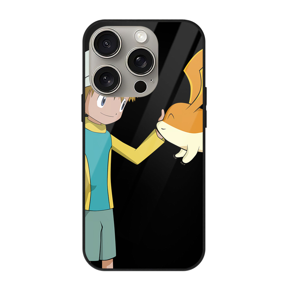（画像用） Digimon デジタルモンスター/デジモン 【iPhone15Pro対応】スマホケース 耐衝撃＆黄変防止 背面ガラス