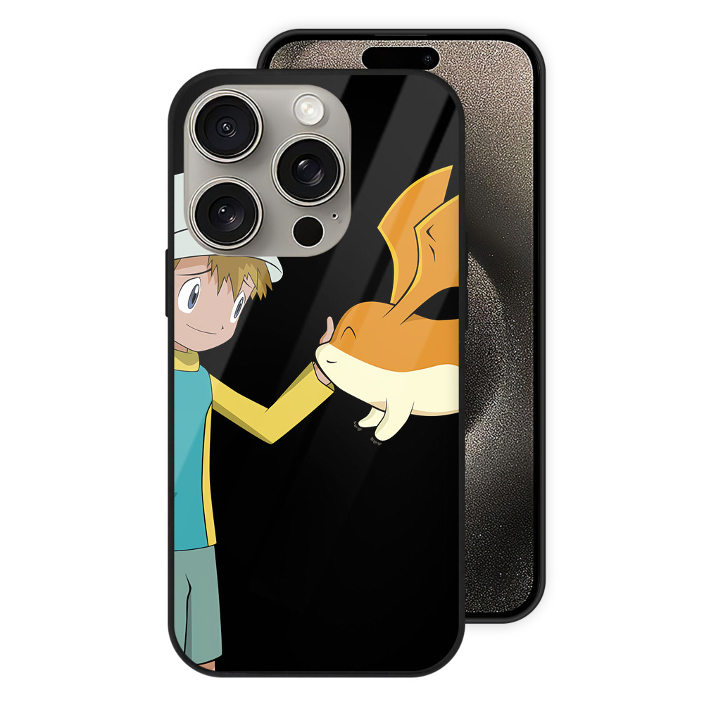 （画像用） Digimon デジタルモンスター/デジモン 【iPhone15Pro対応】スマホケース 耐衝撃＆黄変防止 背面ガラス