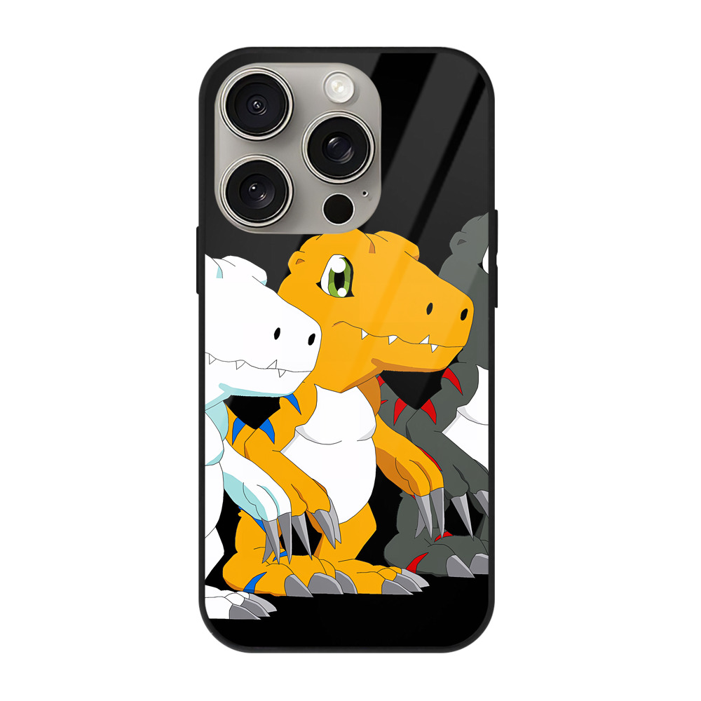 （画像用） Digimon デジタルモンスター/デジモン 【iPhone15Pro対応】スマホケース 耐衝撃＆黄変防止 背面ガラス